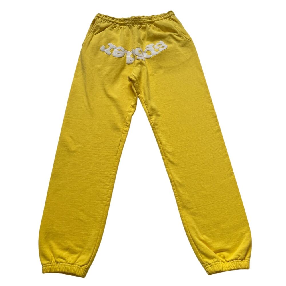 Sp5der Worldwide x Young Thug Sweatpants Jogger Skittles Yellow Medium Authentic